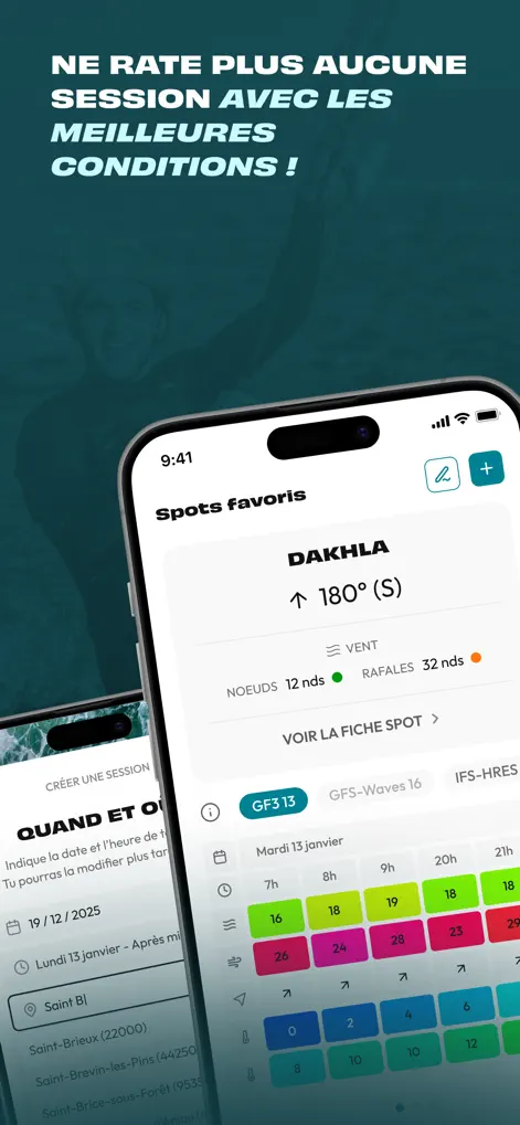 Écran de l'application Flyrider 2