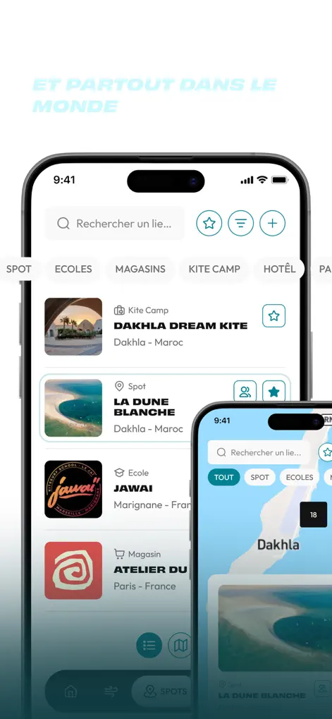 Écran de l'application Flyrider 1