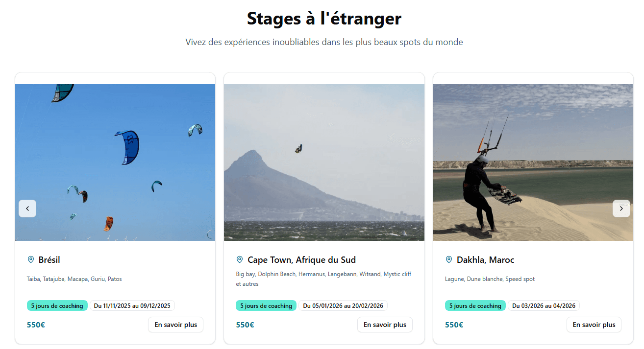Aperçu du site Wind Chasers